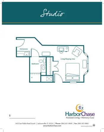 Floorplan of HarborChase of Jacksonville, Assisted Living, Jacksonville, FL 4