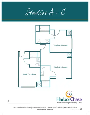 Floorplan of HarborChase of Jacksonville, Assisted Living, Jacksonville, FL 5