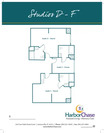 Floorplan of HarborChase of Jacksonville, Assisted Living, Jacksonville, FL 6