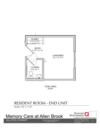 Floorplan of Memory Care at Allen Brook, Assisted Living, Memory Care, Williston, VT 1