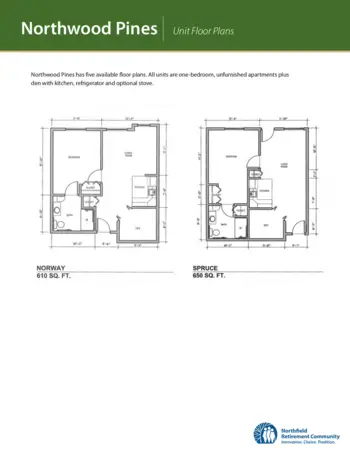Floorplan of Northfield Retirement Community, Assisted Living, Memory Care, Northfield, MN 5