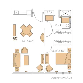 Floorplan of The Lodge at Old Trail, Assisted Living, Memory Care, Crozet, VA 1