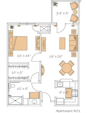 Floorplan of The Lodge at Old Trail, Assisted Living, Memory Care, Crozet, VA 4