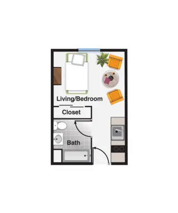 Floorplan of The Meadows of Franklin Grove, Assisted Living, Franklin Grove, IL 1