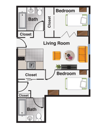 Floorplan of The Meadows of Franklin Grove, Assisted Living, Franklin Grove, IL 11