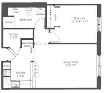 Floorplan of The Residence at North Ridge, Assisted Living, Memory Care, New Hope, MN 1