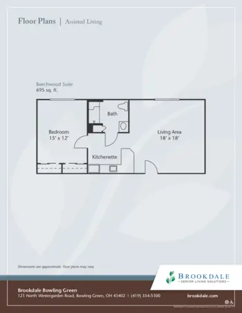 Floorplan of Brookdale Bowling Green, Assisted Living, Bowling Green, OH 3