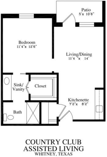 Floorplan of Country Club Retirement Community, Assisted Living, Whitney, TX 1