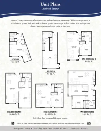 Floorplan of Heritage Lake Country, Assisted Living, Memory Care, Hartland, WI 1