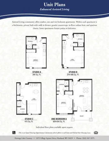 Floorplan of Heritage Lake Country, Assisted Living, Memory Care, Hartland, WI 2