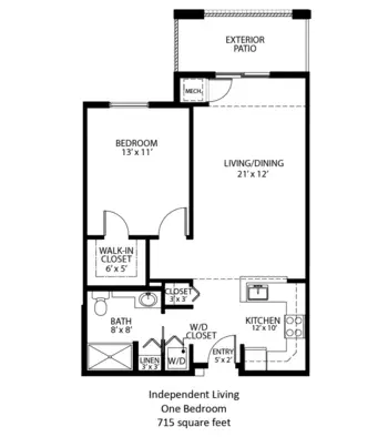Floorplan of Heritage at the Plains at Parish Homestead, Assisted Living, Oneonta, NY 2