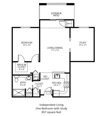 Floorplan of Heritage at the Plains at Parish Homestead, Assisted Living, Oneonta, NY 3