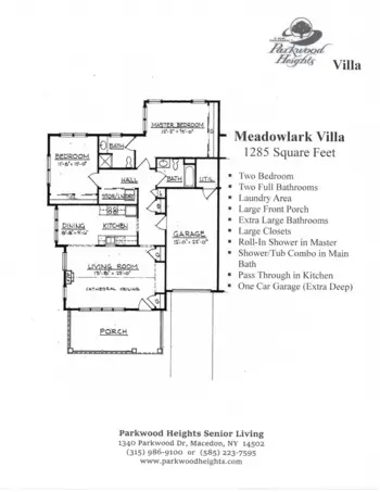 Floorplan of Parkwood Heights Senior Living Community, Assisted Living, Macedon, NY 2