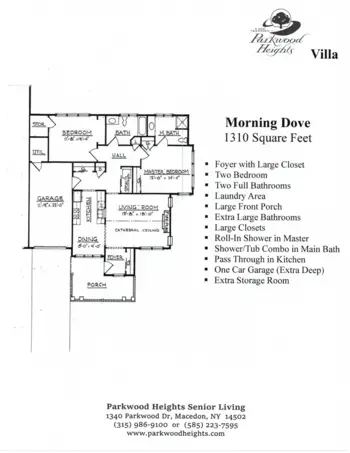 Floorplan of Parkwood Heights Senior Living Community, Assisted Living, Macedon, NY 4