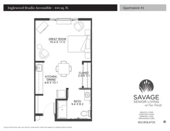 Floorplan of Savage Senior Living at Fen Pointe, Assisted Living, Memory Care, Savage, MN 2
