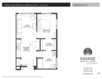 Floorplan of Savage Senior Living at Fen Pointe, Assisted Living, Memory Care, Savage, MN 3