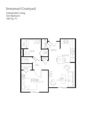 Floorplan of Assisted Living at Immanuel Courtyard, Assisted Living, Omaha, NE 1