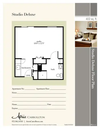 Floorplan of Atria Carrollton, Assisted Living, Carrollton, TX 1