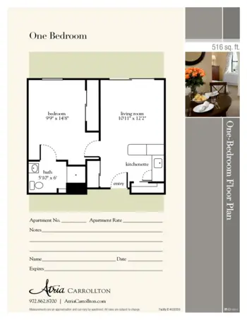 Floorplan of Atria Carrollton, Assisted Living, Carrollton, TX 2