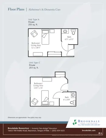 Floorplan of Brookdale Beaverton, Assisted Living, Beaverton, OR 1