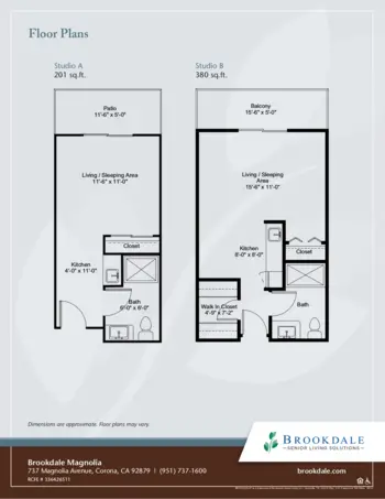 Floorplan of Brookdale Magnolia, Assisted Living, Corona, CA 1