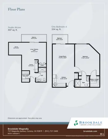 Floorplan of Brookdale Magnolia, Assisted Living, Corona, CA 2