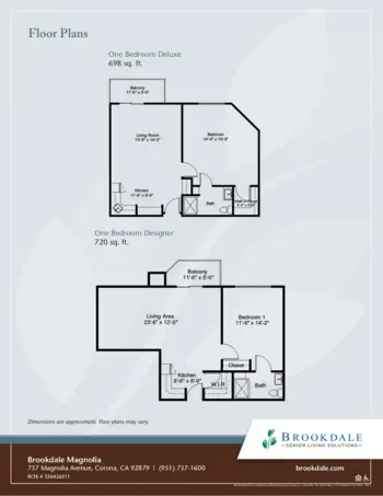 Floorplan of Brookdale Magnolia, Assisted Living, Corona, CA 4