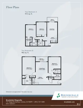 Floorplan of Brookdale Magnolia, Assisted Living, Corona, CA 5