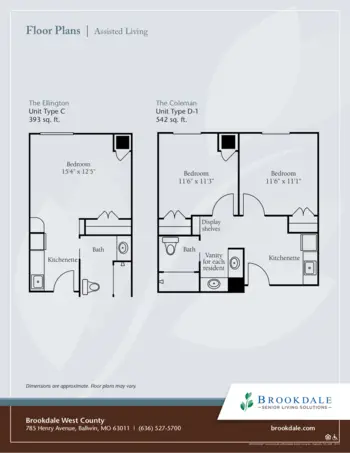 Floorplan of Brookdale West County, Assisted Living, Memory Care, Ballwin, MO 2