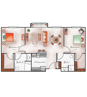 Floorplan of Orchard Pointe at Arrowhead, Assisted Living, Glendale, AZ 1