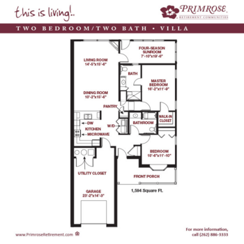 Floorplan of Racine Primrose, Assisted Living, Mount Pleasant, WI 1