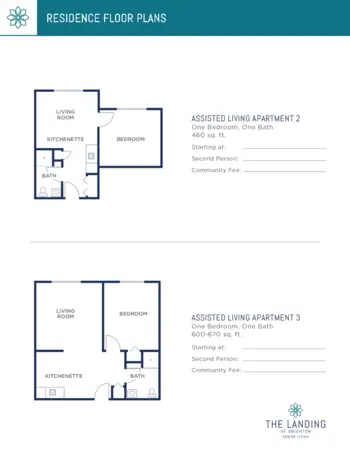 Floorplan of The Landing of Brighton, Assisted Living, Rochester, NY 2