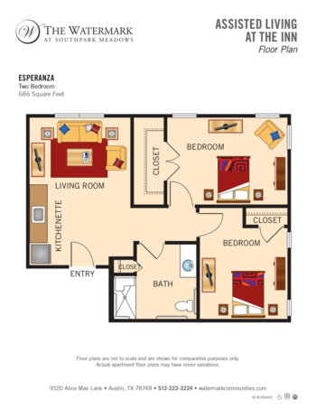 Floorplan of The Watermark at Southpark Meadows, Assisted Living, Austin, TX 1