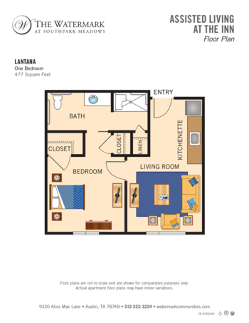 Floorplan of The Watermark at Southpark Meadows, Assisted Living, Austin, TX 3