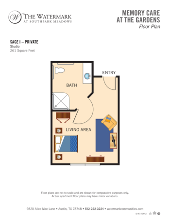 Floorplan of The Watermark at Southpark Meadows, Assisted Living, Austin, TX 4
