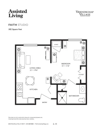 Floorplan of Vriendschap Village, Assisted Living, Memory Care, Pella, IA 6