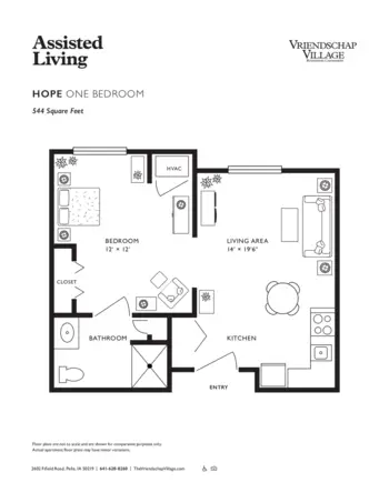 Floorplan of Vriendschap Village, Assisted Living, Memory Care, Pella, IA 7