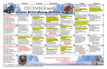 Activity Calendar of Redstone Village, Assisted Living, Nursing Home, Independent Living, CCRC, Huntsville, AL 4