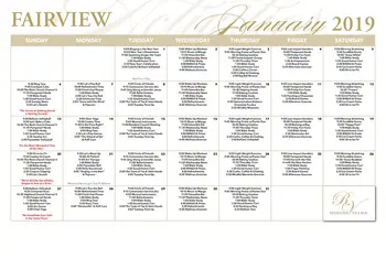 Activity Calendar of Redstone Village, Assisted Living, Nursing Home, Independent Living, CCRC, Huntsville, AL 8