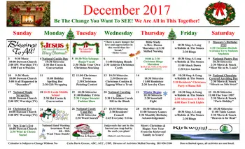 Activity Calendar of Kirkwood by the River, Assisted Living, Nursing Home, Independent Living, CCRC, Birmingham, AL 1