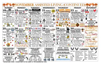 Activity Calendar of Kirkwood by the River, Assisted Living, Nursing Home, Independent Living, CCRC, Birmingham, AL 13