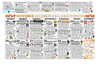 Activity Calendar of Kirkwood by the River, Assisted Living, Nursing Home, Independent Living, CCRC, Birmingham, AL 17