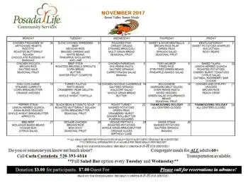Dining menu of La Posada at Park Center, Assisted Living, Nursing Home, Independent Living, CCRC, Green Valley, AZ 2