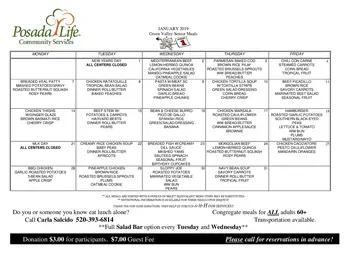 Dining menu of La Posada at Park Center, Assisted Living, Nursing Home, Independent Living, CCRC, Green Valley, AZ 4