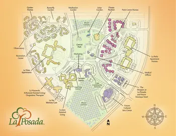 Campus Map of La Posada at Park Center, Assisted Living, Nursing Home, Independent Living, CCRC, Green Valley, AZ 2