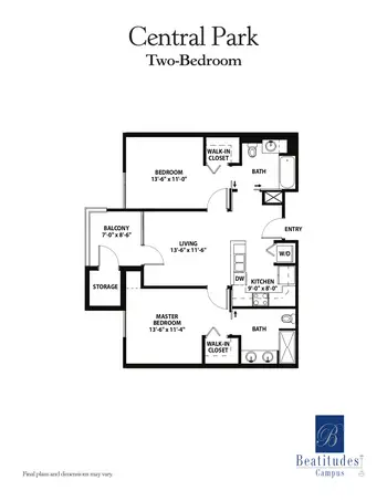 Floorplan of Beatitudes Campus, Assisted Living, Nursing Home, Independent Living, CCRC, Phoenix, AZ 3
