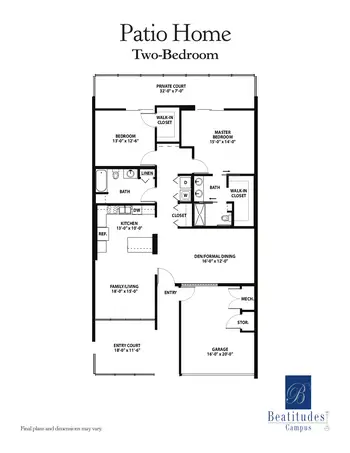 Floorplan of Beatitudes Campus, Assisted Living, Nursing Home, Independent Living, CCRC, Phoenix, AZ 8
