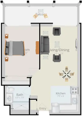 Floorplan of Beatitudes Campus, Assisted Living, Nursing Home, Independent Living, CCRC, Phoenix, AZ 16