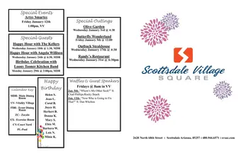 Activity Calendar of Scottsdale Village Square, Assisted Living, Nursing Home, Independent Living, CCRC, Scottsdale, AZ 4