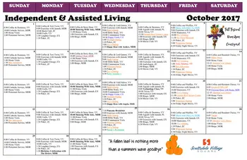 Activity Calendar of Scottsdale Village Square, Assisted Living, Nursing Home, Independent Living, CCRC, Scottsdale, AZ 5
